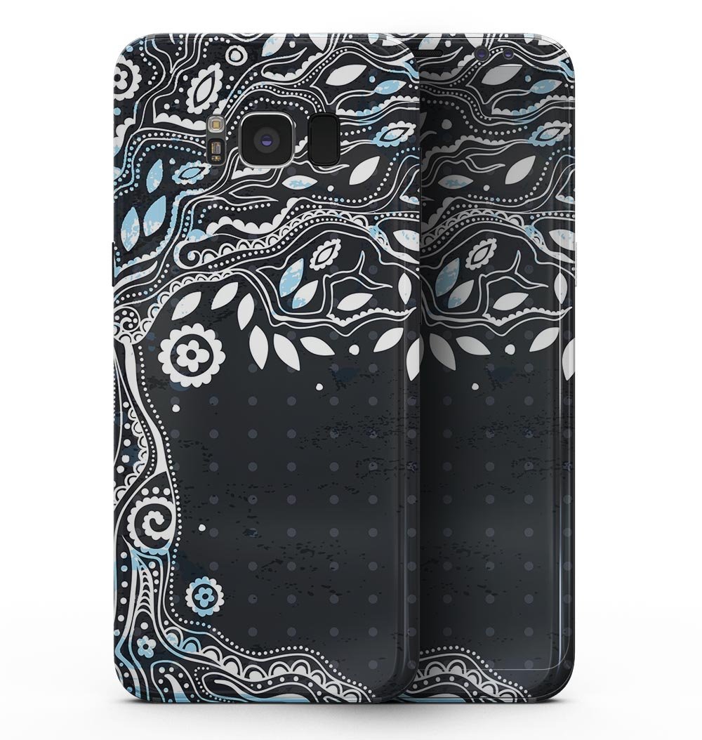 Flourish Black and White Tree skin for Samsung Galaxy S8, showcasing a stylish tree design on a sleek device.